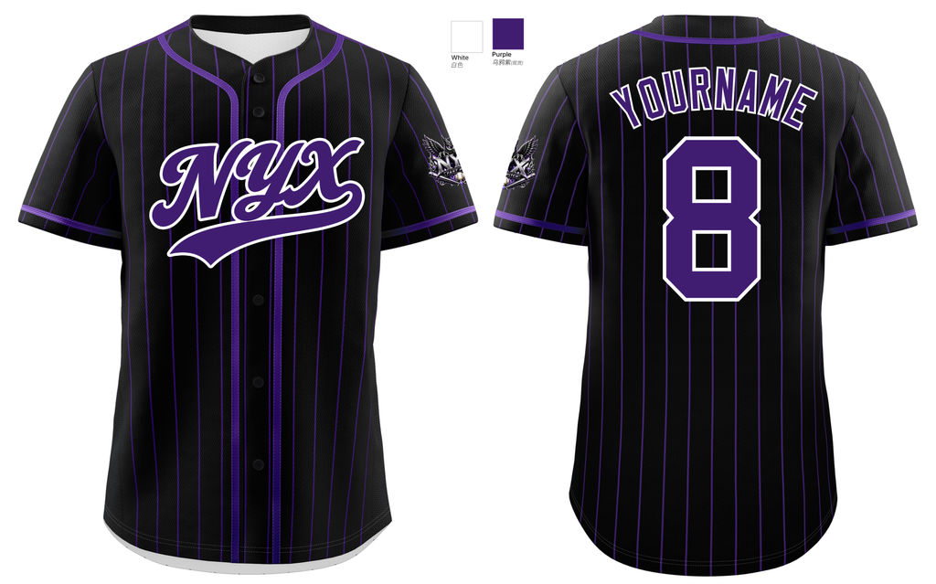 NYX Fastpitch Custom Pinstripe Baseball Jersey PREORDER CLOSES OCTOBER 23