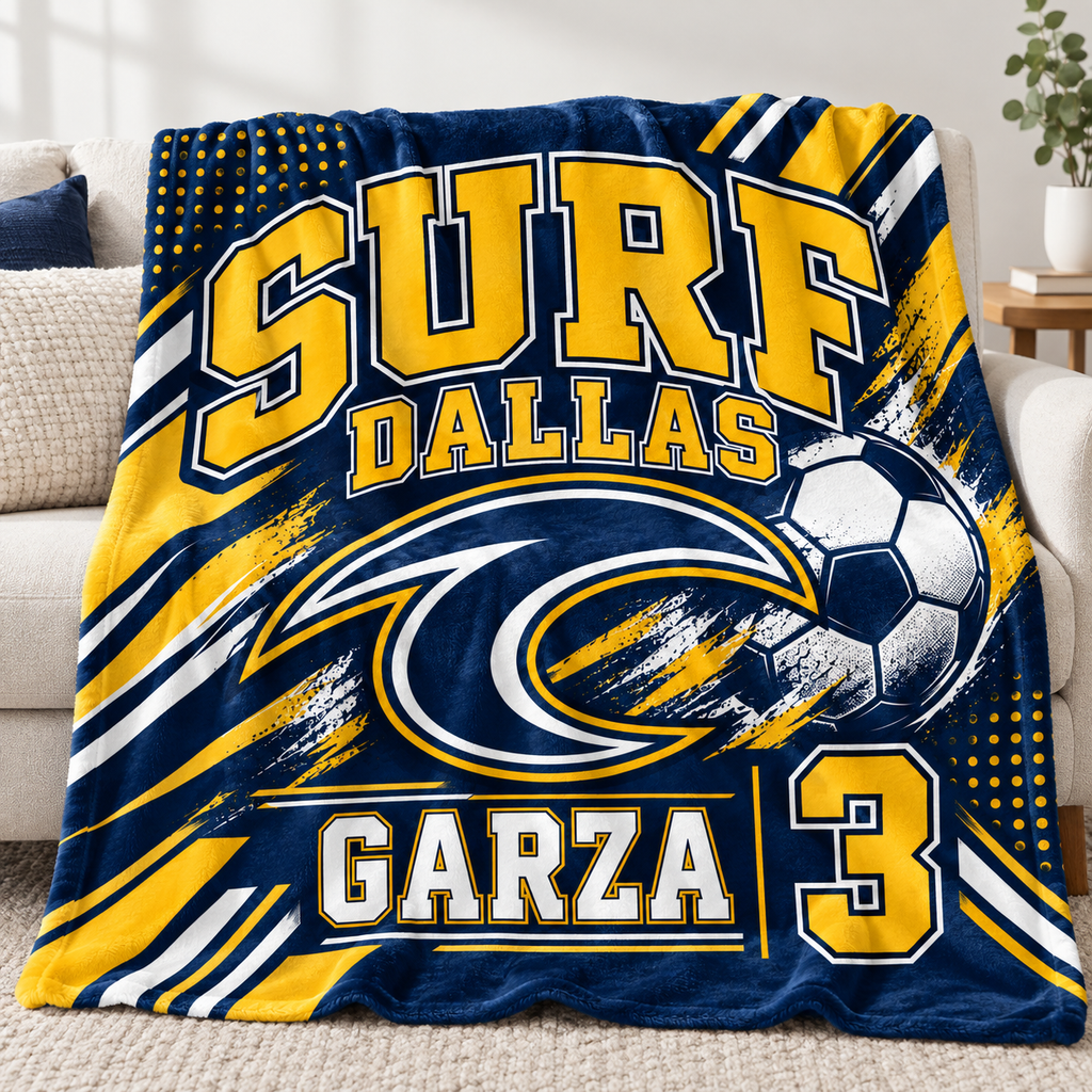 Personalized Surf Dallas Soccer Blanket