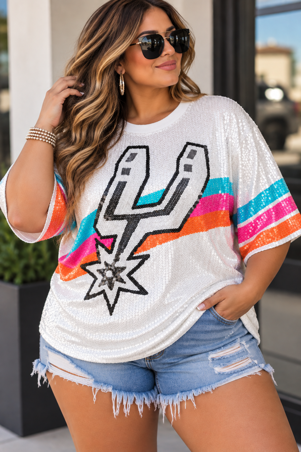 Spurs Sequin Game Day Jerseys Plus Size