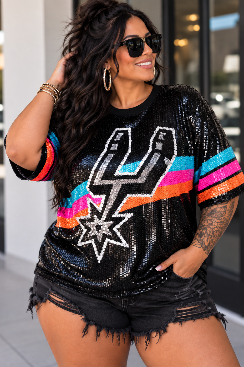 Spurs Sequin Game Day Jerseys Plus Size