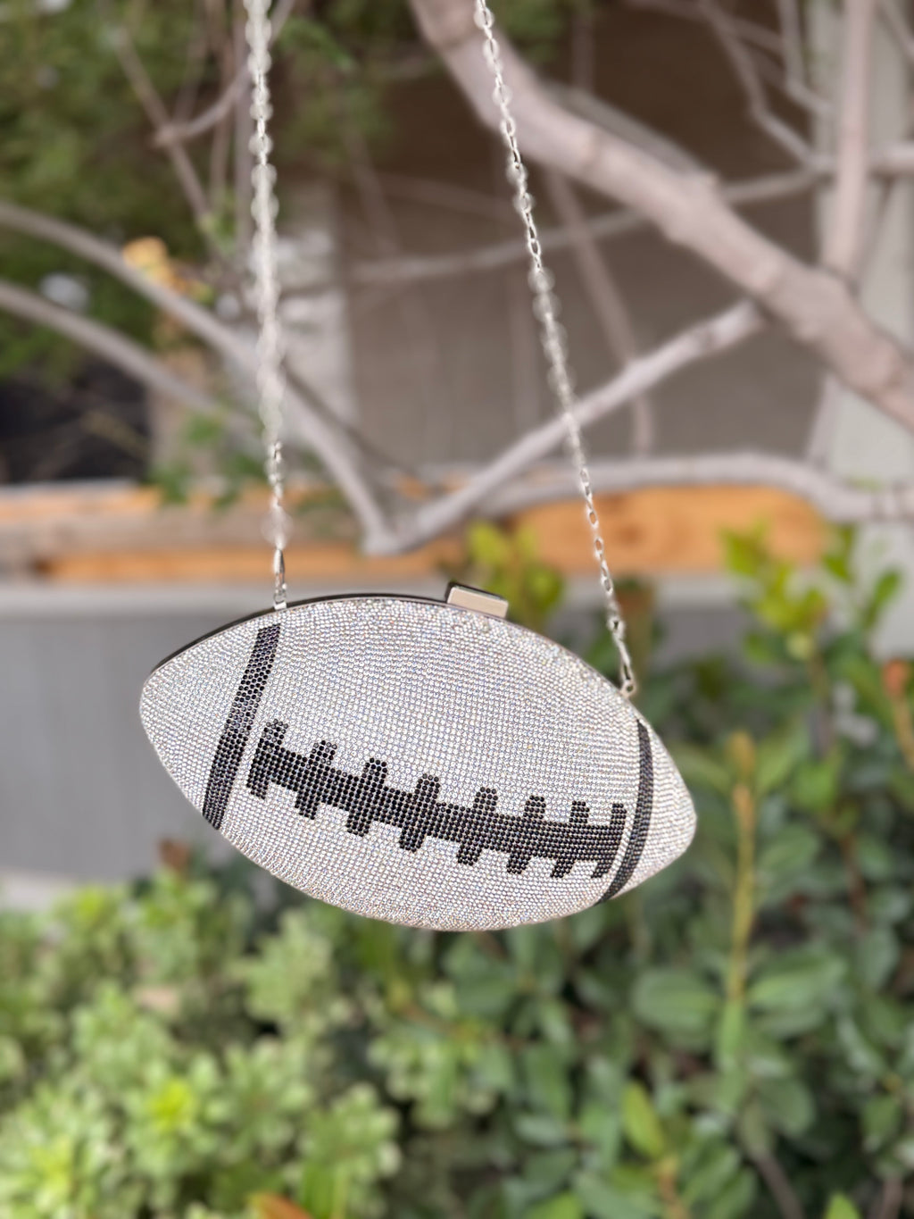 Rhinestone Football Statement Clutch