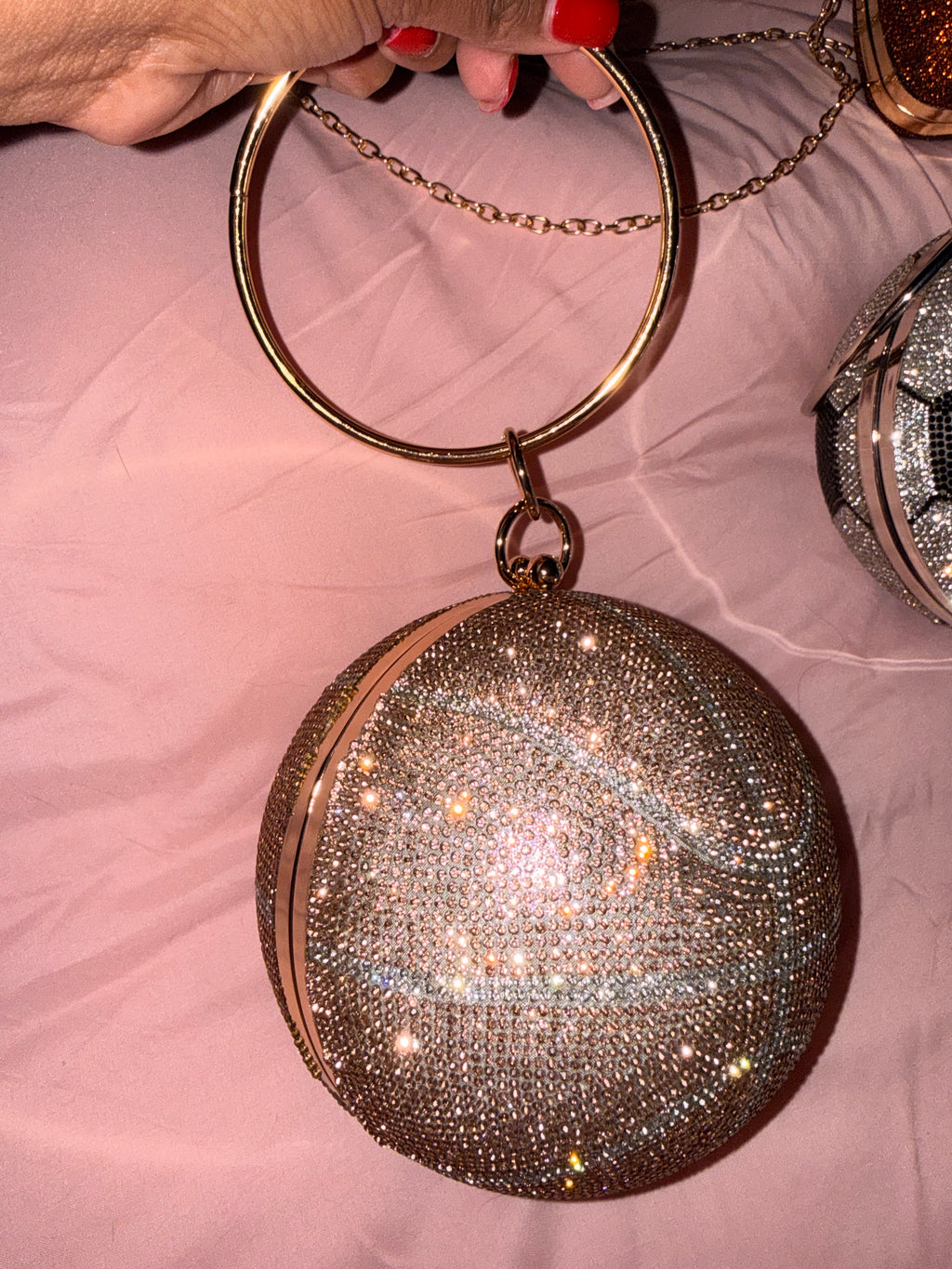 Rhinestone Basketball Statement Clutch