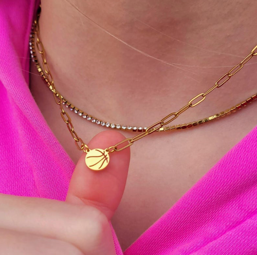 Basketball Pendant Necklace