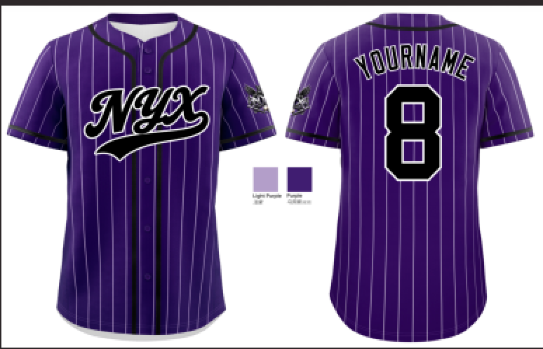 NYX Fastpitch Custom Pinstripe Baseball Jersey PREORDER CLOSES OCTOBER 23