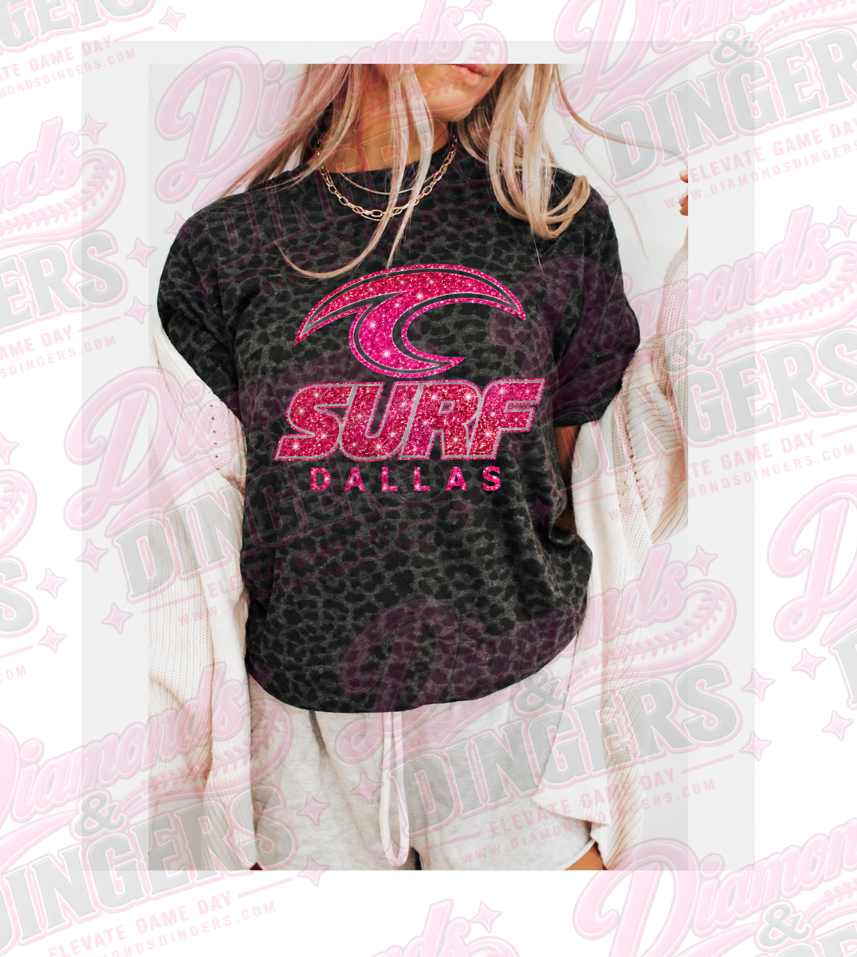 Surf Dallas Short Sleeve Black Leopard Tee