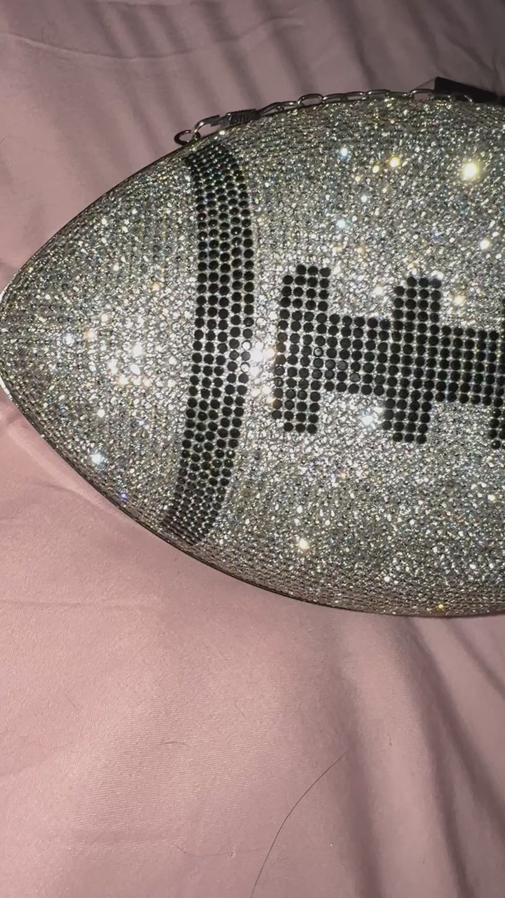 Rhinestone Football Statement Clutch