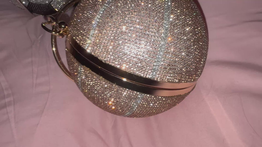 Rhinestone Basketball Statement Clutch