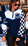 Rayados Game Day 1/4-Zip Pullover Aqua and Navy